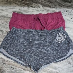 PINK Victoria's Secret Gray and Pink Athletic Shorts